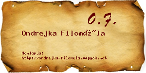 Ondrejka Filoméla névjegykártya